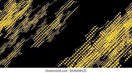 Yellow halftone brush strokes on black - great for design inspiration