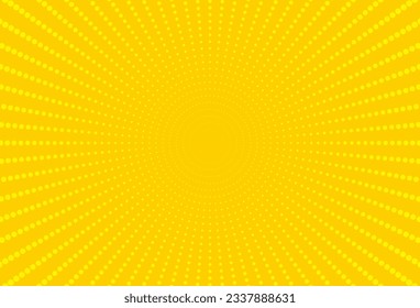 Yellow halftone dots pop art comic retro background