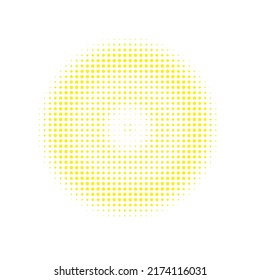 Yellow Halftone Element. Vector Art. Abstract Shape. Texture Shape. Dot Grunge. Circle Art. Gradient Illustration. Round Element. Design Element.