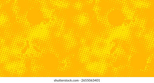 Meio-tom amarelo Grunge Textura fundo com retro Comic pontos padrão