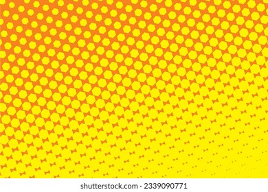 Yellow Halftone hexagon Background Vector