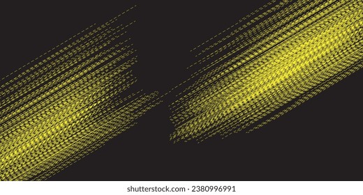 Yellow halftone on blue background. Vector dotted sparkles or halftone shine pattern texture Pop Art Style Background