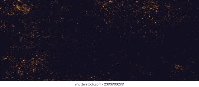 Yellow halftone on blue background. Vector dotted sparkles or halftone shine pattern texture Pop Art Style Background