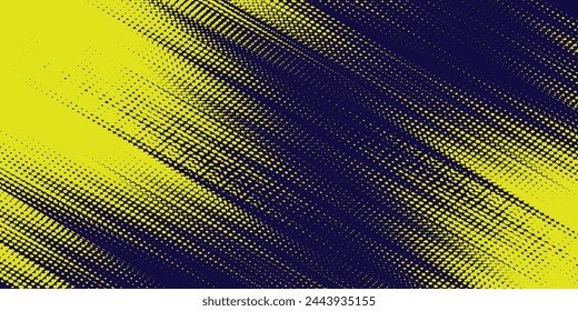 Yellow halftone on blue background. Vector dotted sparkles or halftone shine pattern texture Pop Art Style Background. EPS10