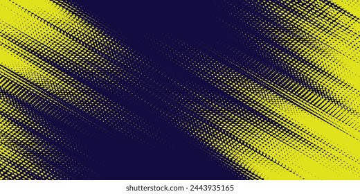 Yellow halftone on blue background. Vector dotted sparkles or halftone shine pattern texture Pop Art Style Background. EPS10