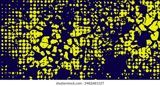 Yellow halftone on blue background. Vector dotted sparkles or halftone shine pattern texture Pop Art Style Background.vector