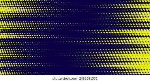 Yellow halftone on blue background. Vector dotted sparkles or halftone shine pattern texture Pop Art Style Background.design