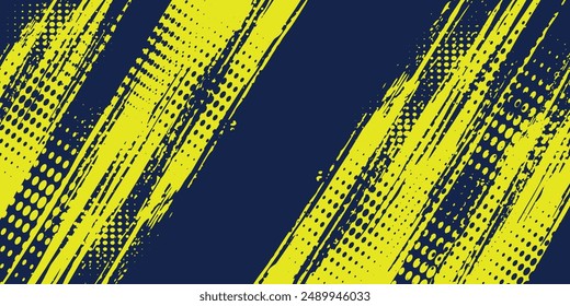 Yellow halftone on blue background. Vector dotted sparkles or halftone shine pattern texture Pop Art Style Background. dots halftone