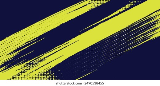 Yellow halftone on blue background. Vector dotted glitter or halftone glitter pattern texture Pop Art Style Background.grunge dots