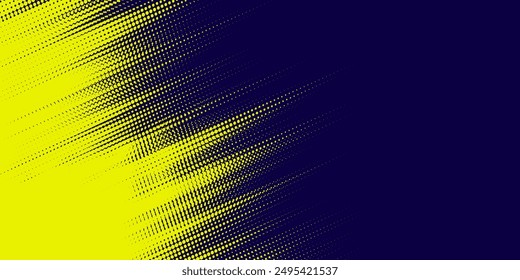 Yellow halftone on blue background. Vector dotted sparkles or halftone shine pattern texture Pop Art Style Background. Eps10