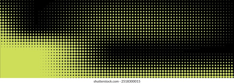 Yellow halftone on blue background. Vector dotted sparkles or halftone shine pattern texture Pop Art Style Background.eps10