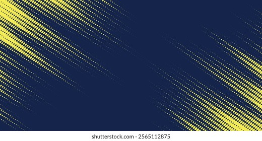 Yellow halftone on blue background. Vector dotted sparkles or halftone shine pattern texture Pop Art Style Background. dots halftone	