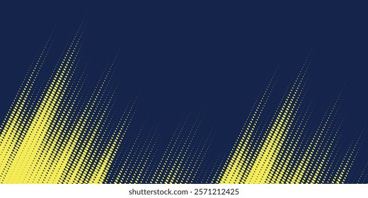 Yellow halftone on blue background. Vector dotted sparkles or halftone shine pattern texture Pop Art Style Background. dots halftone	
