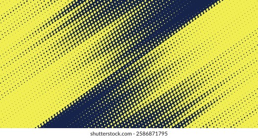 Yellow halftone on blue background. Vector dotted sparkles or halftone shine pattern texture Pop Art Style Background. dots halftone. eps 10