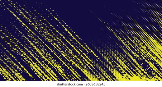 Yellow halftone on blue background. Vector dotted sparkles or halftone shine pattern texture Pop Art Style Background