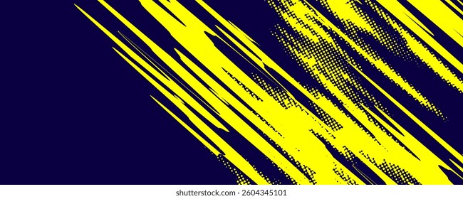 Yellow halftone on blue background. Vector dotted sparkles or halftone shine pattern texture Pop Art Style Background. 