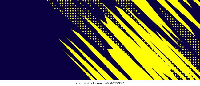 Yellow halftone on blue background. Vector dotted sparkles or halftone shine pattern texture Pop Art Style Background.