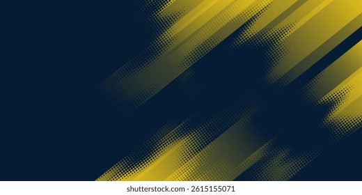 Yellow halftone on blue background. Vector dotted sparkles or halftone shine pattern texture Pop Art Style Background