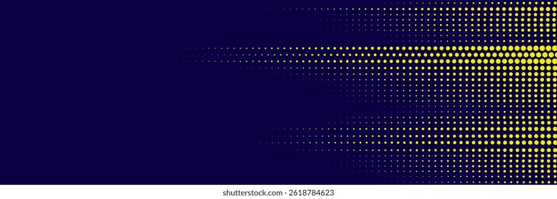 Yellow halftone on blue background. Vector dotted sparkles or halftone shine pattern texture Pop Art Style Background. EPS10