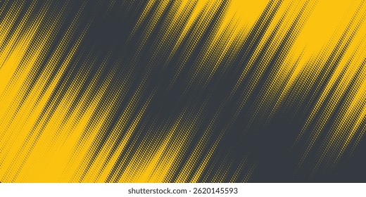 Yellow halftone on blue background. Vector dotted sparkles or halftone shine pattern texture Pop Art Style Background. grunge ilustration desight