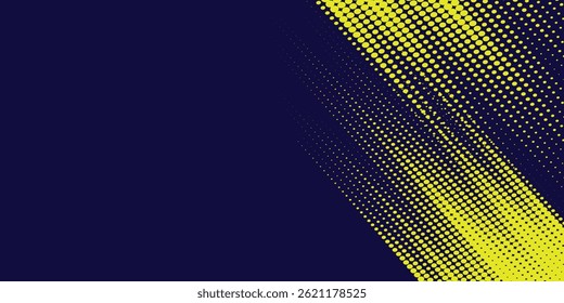 Yellow halftone on blue background. Vector dotted sparkles or halftone shine pattern texture Pop Art Style Background. vector eps10