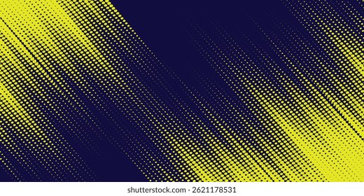 Yellow halftone on blue background. Vector dotted sparkles or halftone shine pattern texture Pop Art Style Background. vector eps10