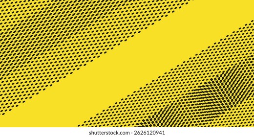 Yellow halftone on blue background. Vector dotted sparkles, Dots pop art comics sport style vector illustration.	