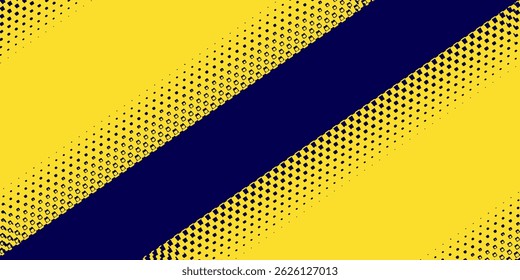 Meio-tom amarelo sobre fundo azul. Vetor pontilhado brilhos, pontos pop art quadrinhos estilo esporte ilustração vetor. EPS 10