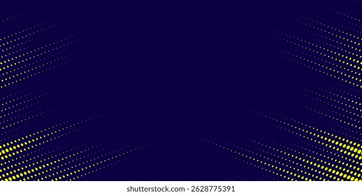 Yellow halftone on blue background. Vector dotted sparkles or halftone shine pattern texture Pop Art Style Background. vector illustration, modern