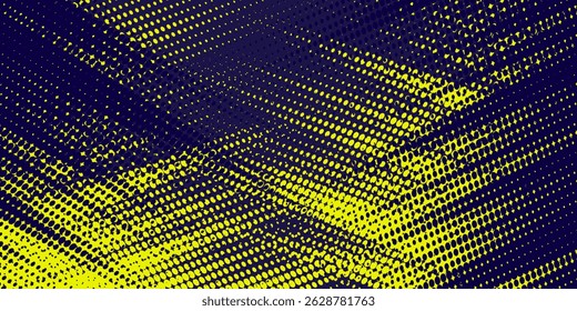 Yellow halftone on blue background. Vector halftone shine pattern retro pop art background. modern. eps10
