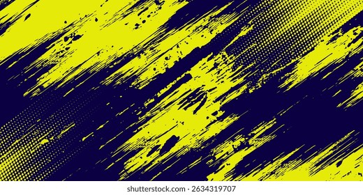 Yellow halftone on blue background. Vector dotted sparkles or halftone shine pattern texture Pop Art Style Background. EPS 10