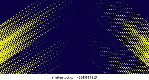 Meio-tom amarelo sobre fundo azul. Vetor pontilhado brilhos ou meio-tom brilho textura padrão Pop Art Estilo Fundo. EPS 10