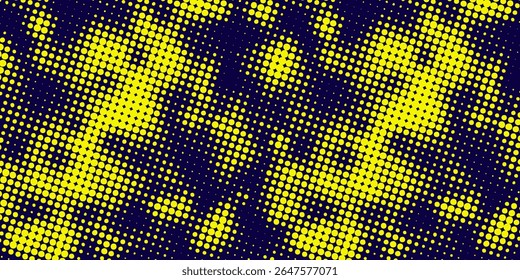 Yellow halftone on blue background. Vector dotted sparkles or halftone shine pattern texture Pop Art Style Background. EPS 10	