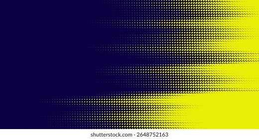 Yellow halftone on blue background. Vector dotted sparkles or halftone shine pattern texture Pop Art Style Background.art