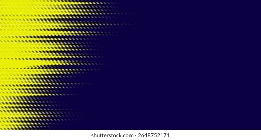 Medio tono amarillo sobre fondo azul. Vector punteado destellos o semitono brillo patrón textura Pop estilo de arte Background.art