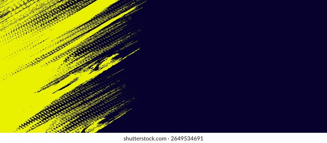 Medio tono amarillo sobre fondo azul. Vector punteado destellos o semitono brillo patrón textura Pop estilo de arte de fondo. 