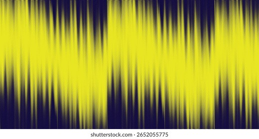 Medio tono amarillo sobre fondo azul. Vector punteado destellos o semitono brillo patrón textura Pop estilo de arte de fondo. Ilustración de Vector