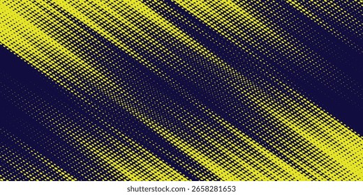 Meio-tom amarelo sobre fundo azul. Vetor pontilhado brilhos ou meio-tom brilho textura padrão Pop Art Estilo, ilustração vetorial.