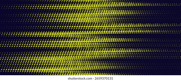 Yellow halftone on blue background. Vector dotted sparkles or halftone shine pattern texture Pop Art Style Background. eps 10