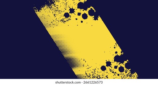 Medio tono amarillo sobre fondo azul. Vector punteado destellos, puntos pop art comics estilo deportivo Arte moderno
