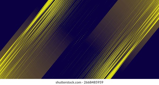 Meio-tom amarelo sobre fundo azul. Vetor pontilhado brilhos ou meio-tom brilho textura padrão Pop Art Estilo Fundo.