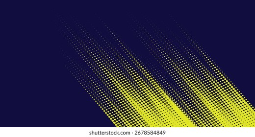 Yellow halftone on blue background. Vector dotted sparkles or halftone shine pattern texture Pop Art Style Background. vector eps10