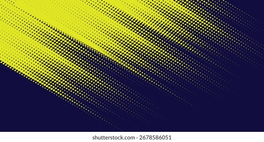 Yellow halftone on blue background. Vector dotted sparkles or halftone shine pattern texture Pop Art Style Background. vector eps10