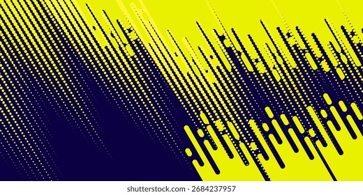 Meio-tom amarelo sobre fundo azul. Vetor pontilhado brilhos ou meio-tom brilho padrão textura Pop Art Estilo Fundo. dot 