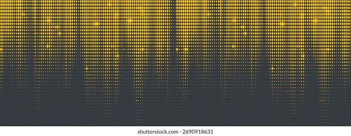Gelber Halbton auf blauem Hintergrund. Vektor gepunktete funkelt oder Halbton Glanz Muster Textur Pop Art Style Hintergrund. farbige Illustration