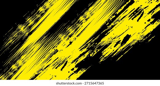 Medio tono amarillo sobre fondo azul. Vector punteado destellos o semitono brillo patrón textura Pop Arte moderno