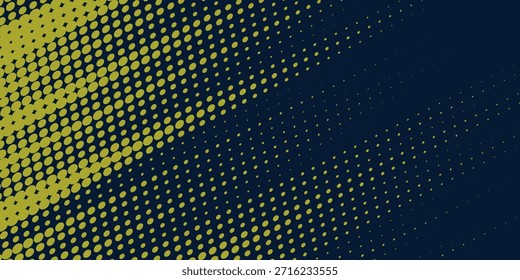 Gelber Halbton auf blauem Hintergrund. Vektorgrafiken mit Punktpunkten oder Rasterpunkten Illustrationen moderner Kunst einfach