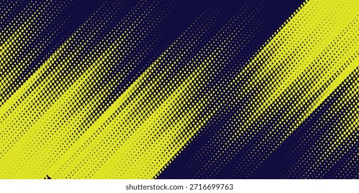 Medio tono amarillo sobre fondo azul. Vector punteado destellos o semitono brillo patrón textura Pop estilo de arte de fondo. Vector eps10

