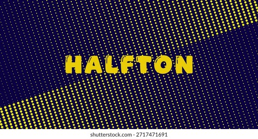Medio tono amarillo sobre fondo azul. Vector punteado destellos o semitono brillo patrón textura Pop estilo de arte de fondo. EPS10