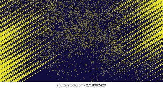 Yellow halftone on blue background. eps 10